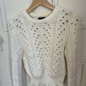 Dynamite Ivory Textured Knit Sweater